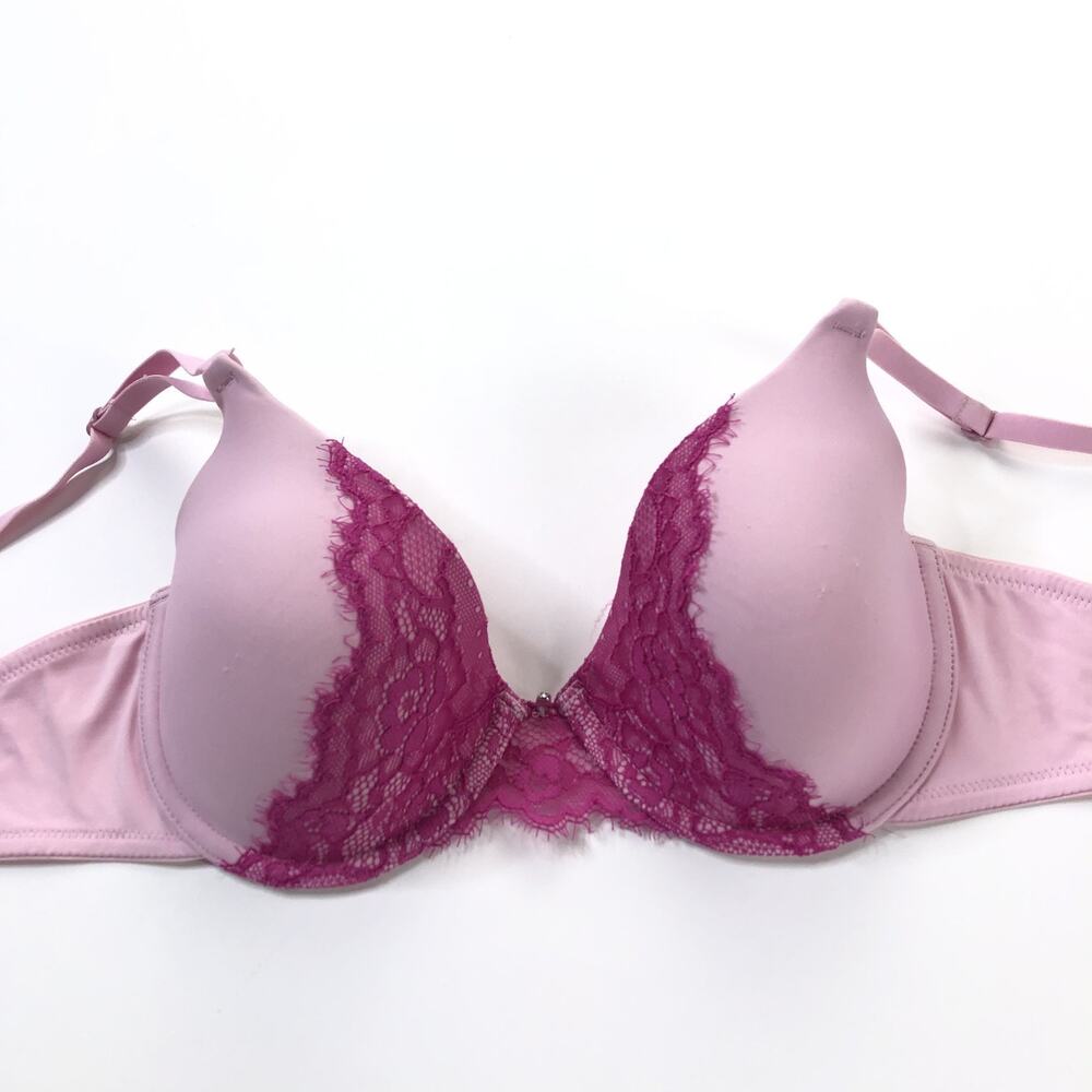 Maidenform Lace Bra T-Shirt Padded Underwire Size 36B Pink